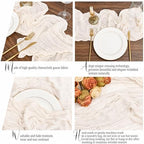 12 Pack Ivory White Table Runner 10Ft Cheesecloth Table Runner Rustic Gauze Table Runners Romantic Long Sheer Fabric Cheese Cloth Table Runners for Wedding Party Bridal Baby Shower - Image 3