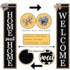 Front Porch Welcome 2in1 Standing Sign 45"X9" Wood Black - Image 2