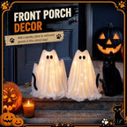 RattanView 2 Pcs Lighted Halloween Cat Ghost Cute and Spooky Decor Indoor - Image 4
