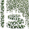 Suncalla 30 Pcs 246ft Flower Garland Artificial Vine with Green Leaves Hanging Fake Flower Vines Ivy Garlands Wall Garden Decor for Room Wedding Birthday Arch Decor (White) by Unknown