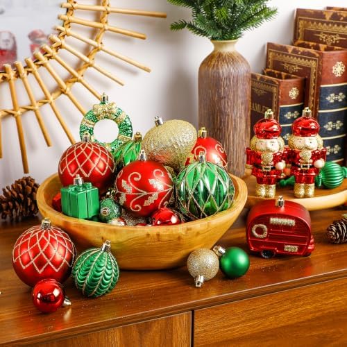 SHareconn 135Pcs Christmas Tree Ornaments Set, Christmas Tree Decorations - Image 3