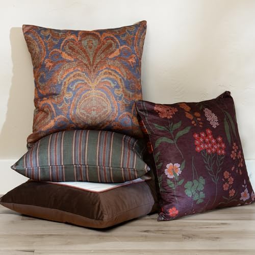 Decorative Throw Pillow Covers, Set of 4, 18x18 Inch Colorful Accent Pillow Covers, Eggplant - Image 4