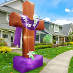 8 Ft Easter Inflatable Cross Outdoor Decoration, Blow Up He is Risen Yard Decorations with Built-in LED Lights Easter Party Decor Yard Garden Lawn Indoor Outdoor Home - Image 6