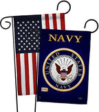 Breeze Decor Navy Pack Armed Forces USN Seabee United State American Military Veteran Retire Official Applique House Decoration Banner Small Yard Gift Double-Sided, Garden Flag 13"x 18.5", Made In USA by Breeze+Decor