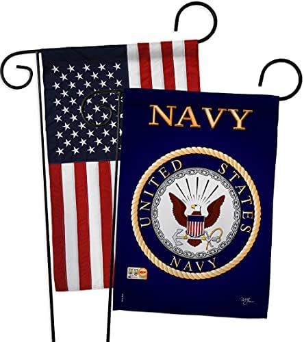 Breeze Decor Navy Pack Armed Forces USN Seabee United State American Military Veteran Retire Official Applique House Decoration Banner Small Yard Gift Double-Sided, Garden Flag 13"x 18.5", Made In USA by Breeze+Decor
