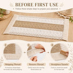6 Sets Boho Table Runner Placemats Napkins Rings for Dining Table Decor - Image 4