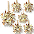 6 Pcs Small Fall Hanging Wreaths with Artificial Autumn Daisy Flowers Brown Leaves Wheat Sprigs Burlap Bow Mini Cabinet Wreath for Home Table Centerpieces Kitchen Farmhouse Thanksgiving Harvest Decor by Unknown
