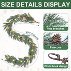 Artgar Christmas Cedar Garland, 6 Ft Prelit Christmas Garland - Image 2