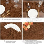 24 Pack Brown Table Runner 10Ft Cheesecloth Table Runner Rustic Gauze Table Runners Romantic Long Sheer Fabric Cheese Cloth Table Runners for Wedding Party Bridal Baby Shower - Image 3