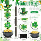 Lawnldyll 4.3FT St. Patrick’s Day Wooden Porch Sign, Shamrock Leprechaun Hat Standing Decor with base, Irish-Themed Pot of Gold Welcome Sign for Front Door Yard Home Party Festival Holiday Decoration - Image 3