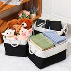 meekoo 8 Pack Fabric Storage Bins Baskets, 15 x 11 x 9.5 in, Black White - Image 4