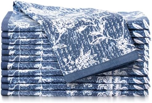 FINGERCRAFT Cloth Napkins Set of 12 Cotton Linen, 20x20 Inch, Marlo Thomas by FINGERCRAFT