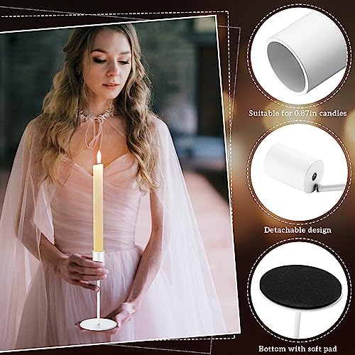 Sieral Candle Holders Bulk Taper Candlesticks Holders Set Modern Decorative Metal Candelabras for Wedding Anniversary Home Dinning Table Centerpiece Xmas Party Decor(Matte White,15 Pcs) - Image 3