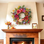 Fall Wreaths for Front Door 24 Inch Autumn Wreath Rustic Thanksgiving Decor - Image 4