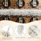 9FT White Christmas Cedar Garland, Realistic Artificial Garland, Winter Snowy Xmas Decorations Indoor Outdoor, Faux Holiday Garland for Mantle, Fireplace, Table, Door, Wedding Party Decor - Image 3