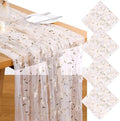 4 Pack Embroidery Floral Table Runner Rustic Spring Summer Wildflower Tulle Table Runner Vintage Flower Tabletop Runners for Home Kitchen Wedding Party Decoration, 108x24.5 Inch (Apricot Flowers) by VAIPI