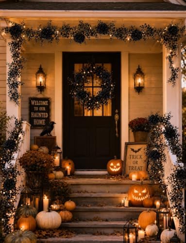 Black Eucalyptus Garlands, 4Pcs, 5.8 FT, Artificial Halloween - Image 7