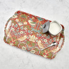 Pimpernel Morris & Co Strawberry Thief Red Large Handled Tray | Serving Tray for Lunch, Coffee, or Breakfast | Made of Melamine for Indoor and Outdoor use | Measures 18.9" x 11.6" | Dishwasher Safe - Image 2