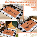 2pcs Layered Doormat Set, Welcome Door Mat for Outdoor Front Door, 16x24 PVC Coil & 24x32 Crystal Velvet Non-Slip Layering Entry Mats for Farmhouse Porch Decoration（Welcome, Striped - Image 5