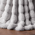 JOVIPOP Large Christmas Tree Skirt, 60 Inch Gray Faux Fur Decor - Image 7