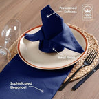 Multi Color Cloth Napkins 17x17 Inch - Set of 12 - Soft, Absorbent - 100% Cotton, Hotel Quality Napkin for Table, Dinner, Weddings, Everyday Dining - Sky Blue, Indigo Blue, Black - Image 6