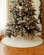 36 Inch White Knitted Christmas Tree Skirt Small Thick Cable Knit Round Cream for 4ft 5ft Tree Rustic Farmhouse Neutral Christmas Decor Tree Base Cover Xmas Home Decor (White-03) - Image 5