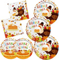 Thanksgiving Turkey Party Supplies Kit - Autumn-Themed Disposable Dinnerware Set with Plates and Napkins for 50 - for Thanksgiving Party Decoration by Gatherfun