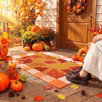 Moucuny 2 Pcs Fall Door Mat Outdoor, Fall Coir Doormat and Rug, Non-Slip - Image 4