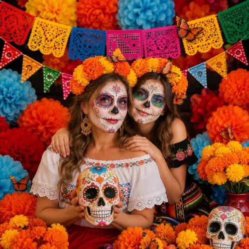 87 Pcs Dia De Los Muertos Decorations Day of The Dead Decor Set for Diwali Party Ofrenda Altar Decor - Image 5