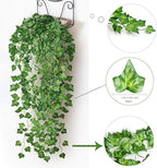 Comtelek 504 FT Artificial Ivy 72 Pack Ivy Vine Garland Ivy Leaves Greenery Garlands Clip Hanging Fake Leaf Plants Faux Green Flowers Decor Home Kitchen Garden Office Wedding Wall - Image 2