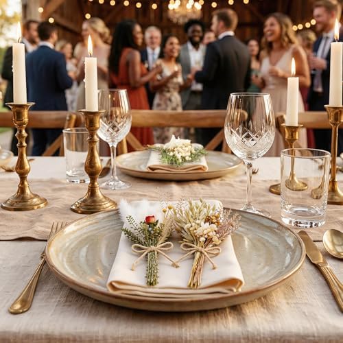 12/24PCS Handmade Dried Flower Bouquet with Stems Natural Dried Wildflowers 7.5 Inch Mini Dry Flowers for Vase Farmhouse Decor, Wedding Styling, Photography Props, Gift DIY(24pcs, Rustic) - Image 3