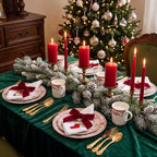 HunnmingRe 12 Pcs Classic Christmas Embroidered Cloth Napkins, 17x17 Inch - Image 3