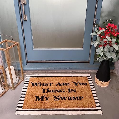 Funny Coir Welcome Swamp Doormat - Personalized 23.6 x 15.10 inch Non Slip Outdoor Rug with Heavy-Duty PVC Backing - Image 2