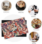 Boho Floral Placemats Set of 6 Pieces 12x18 Inches, Kitchen Table Mats Heat Resistant Tabletop Decorative Placemats for Family Party Dinner - Image 6