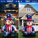 USA 250th Anniversary Patriotic Inflatable 5.6FT Bear with Bow for 4th of July, LED Blow Up Yard Decoration Outdoor Decor for 2026 Semicentennial Independence Day - Image 6