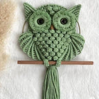 Bohemian Owl Macramé Wall Hanging Pack Of 2, Green, 12 x 23 Inch by Unknown