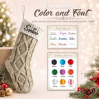 Personalized Christmas Stockings,Custom Embroidered Name Knit Stockings - Image 2