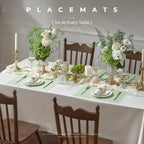 Leetaltree Woven Vinyl Placemats Set of 12, Crisp Green Sequin - Image 2
