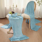 12 Pack Dusty Blue Cheesecloth Table Runner Boho Gauze Home Decor - Image 3