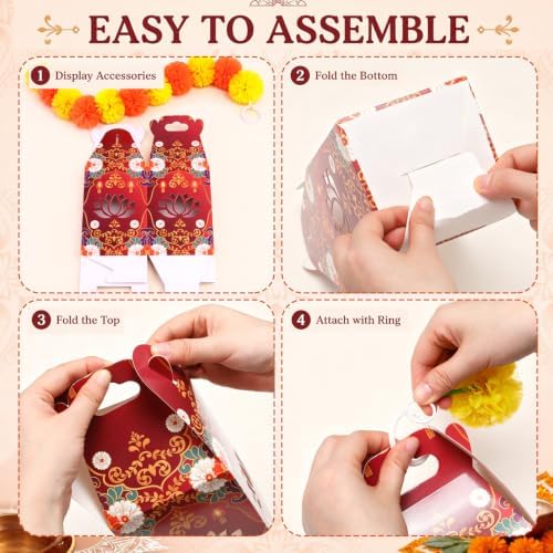 Mifoci 8 Pack Artificial Marigold Garland with Paper Lantern Indian Decor - Image 3