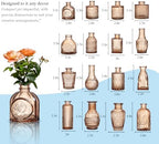 Glass Bud Vases Set of 64 - Amber Assorted Small Mini Glass Vases for Flowers, Crystal Vintage Vase Set, Bulk Centerpieces for Table Décor, Wedding, Home and Events (Amber, 64 Pcs) - Image 7
