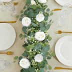Artificial Eucalyptus Flower Garlands, White, 4PCS - Image 6