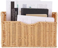 SiliFine 1 Pack Wall File Holder, Woven Hanging Basket Magazine Holder Wall Mounted Hanging Baskets File Organizer Pocket for Office Home Decorative Mail Magazine by SiliFine