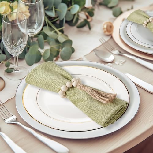 APTWOW 50Pcs Wood Napkin Rings, Farmhouse Napkins Ring for Boho Table Decor - Image 5