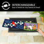 Evergreen Sassafras Fall Christmas Holiday Doormat Insert Bundle & Tray Set of 5, Interchangeable Entrance Door mats Indoor and Outdoor Welcome Mat 30 x 18 Tray Non Slip Backing Low Profile - Image 5