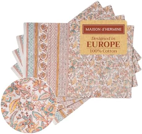 Maison d' Hermine Placemats Set of 4 Reusable 100% Cotton (13"x19") by MaisondHermine