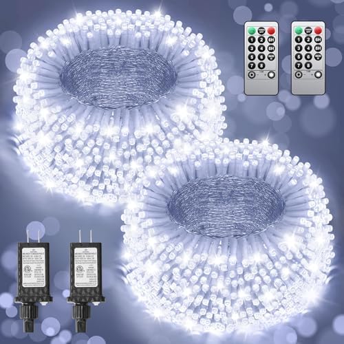 Fairy Lights for Bedroom Total 250 FT 760 LED, Extra Long Outdoor String Lights Waterproof, Timer & Memory, 8 Modes Dimmable Plug in Fairy for Classroom Outside Tree Wedding Patry Cool White by JIXXULVU