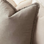 Foindtower Decorative Linen Fringe Throw Pillow Covers 26×26 Inch,Brown Tan - Image 5