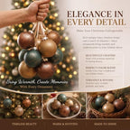 Yunlly 12 Pcs Neutral Christmas Ornament, Brown Copper Sage Green, 3.15'' - Image 6