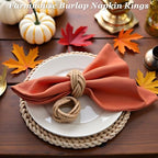 Woven Napkin Rings Set of 48, Mgrlfbl Farmhouse Burlap Napkin Ring - Image 6